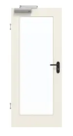 Frontansicht von GARANT Rauchschutztür Weißlack 9010 CePaL mit Lichtausschnitt LA-2