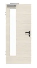 Frontansicht von GARANT Rauchschutztür Quer Authentic Perl GCK08 mit Lichtausschnitt LA-4 bandseitig