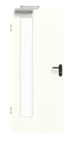 Frontansicht von GARANT Rauchschutztür W1000ST3 Premium Weiß GHK08 mit Lichtausschnitt LA-4 bandseitig