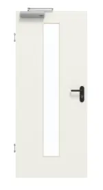 Frontansicht von GARANT Rauchschutztür 0135-60 Rain Resopal mit Lichtausschnitt LA-4 mittig