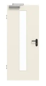 Frontansicht von GARANT Rauchschutztür 0140-60 Dawn Resopal mit Lichtausschnitt LA-4 mittig