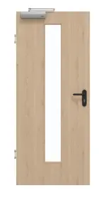 Frontansicht von GARANT Rauchschutztür Authentic Achat GCK08 mit Lichtausschnitt LA-4 mittig