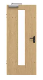 Frontansicht von GARANT Rauchschutztür Authentic Asteiche CePaL mit Lichtausschnitt LA-4 mittig