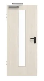 Frontansicht von GARANT Rauchschutztür Authentic Perl GCK08 mit Lichtausschnitt LA-4 mittig