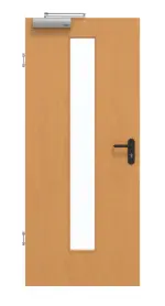 Frontansicht von GARANT Rauchschutztür Buche Exklusiv CePaL mit Lichtausschnitt LA-4 mittig