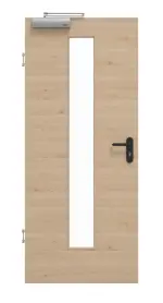 Frontansicht von GARANT Rauchschutztür Quer Authentic Achat GCK08 mit Lichtausschnitt LA-4 mittig