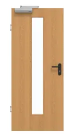 Frontansicht von GARANT Rauchschutztür Eiche Premium CePaL mit Lichtausschnitt LA-4 mittig