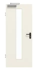 Frontansicht von GARANT Rauchschutztür Weißlack 9010 GHK08 mit Lichtausschnitt LA-4 mittig