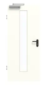 Frontansicht von GARANT Rauchschutztür U11026SD Kristallweiß GHK08 mit Lichtausschnitt LA-4 mittig