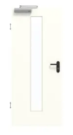 Frontansicht von GARANT Rauchschutztür W1000ST3 Premium Weiß GHK08 mit Lichtausschnitt LA-4 mittig