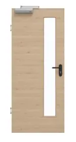 Frontansicht von GARANT Rauchschutztür Quer Authentic Achat CePaL mit Lichtausschnitt LA-4 schlossseitig