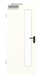 Frontansicht von GARANT Rauchschutztür U11026SD Kristallweiß GHK08 mit Lichtausschnitt LA-4 schlossseitig