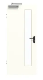 Frontansicht von GARANT Rauchschutztür W1000ST3 Premium Weiß GHK08 mit Lichtausschnitt LA-4 schlossseitig