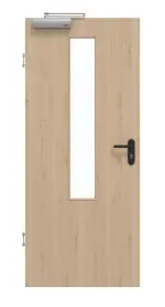 Frontansicht von GARANT Rauchschutztür Authentic Achat CePaL mit Lichtausschnitt LA-5 mittig