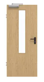 Frontansicht von GARANT Rauchschutztür Authentic Asteiche CePaL mit Lichtausschnitt LA-5 mittig