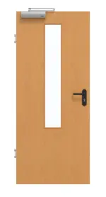 Frontansicht von GARANT Rauchschutztür Buche Exklusiv CePaL mit Lichtausschnitt LA-5 mittig