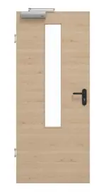 Frontansicht von GARANT Rauchschutztür Quer Authentic Achat CePaL mit Lichtausschnitt LA-5 mittig