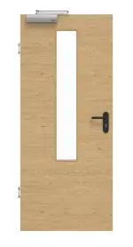 Frontansicht von GARANT Rauchschutztür Quer Authentic Asteiche CePaL mit Lichtausschnitt LA-5 mittig