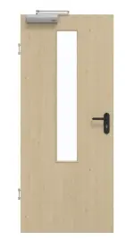 Frontansicht von GARANT Rauchschutztür Natura Ahorn CePaL mit Lichtausschnitt LA-5 mittig