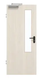 Frontansicht von GARANT Rauchschutztür Authentic Perl CePaL mit Lichtausschnitt LA-5 schlossseitig