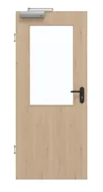 Frontansicht von GARANT Rauchschutztür Authentic Achat CePaL mit Lichtausschnitt LA-6