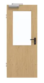 Frontansicht von GARANT Rauchschutztür Authentic Asteiche CePaL mit Lichtausschnitt LA-6