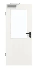 Frontansicht von GARANT Rauchschutztür Authentic Bianco CePaL mit Lichtausschnitt LA-6