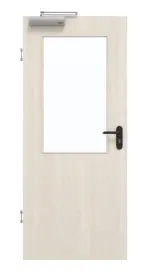 Frontansicht von GARANT Rauchschutztür Authentic Perl CePaL mit Lichtausschnitt LA-6