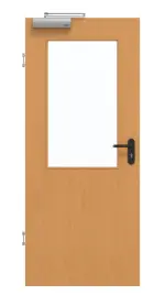 Frontansicht von GARANT Rauchschutztür Buche Exklusiv CePaL mit Lichtausschnitt LA-6