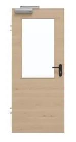 Frontansicht von GARANT Rauchschutztür Quer Authentic Achat CePaL mit Lichtausschnitt LA-6