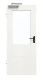 Frontansicht von GARANT Rauchschutztür Quer Authentic Bianco CePaL mit Lichtausschnitt LA-6
