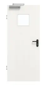 Frontansicht von GARANT Rauchschutztür Authentic Bianco CePaL mit Lichtausschnitt LA-7