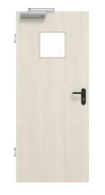 Frontansicht von GARANT Rauchschutztür Authentic Perl CePaL mit Lichtausschnitt LA-7