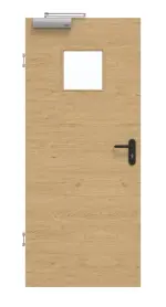 Frontansicht von GARANT Rauchschutztür Quer Authentic Asteiche CePaL mit Lichtausschnitt LA-7