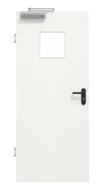 Frontansicht von GARANT Rauchschutztür Quer Authentic Bianco CePaL mit Lichtausschnitt LA-7