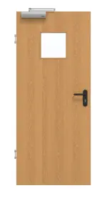 Frontansicht von GARANT Rauchschutztür Eiche Premium CePaL mit Lichtausschnitt LA-7