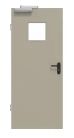 Frontansicht von GARANT Rauchschutztür Matt Seidengrau 7044 G-TEC mit Lichtausschnitt LA-7