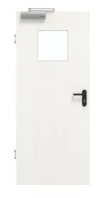 Frontansicht von GARANT Rauchschutztür Authentic Bianco CePaL mit Lichtausschnitt LA-8