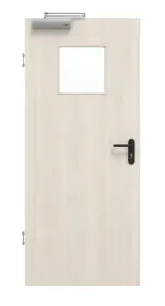 Frontansicht von GARANT Rauchschutztür Authentic Perl CePaL mit Lichtausschnitt LA-8