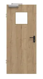 Frontansicht von GARANT Rauchschutztür Authentic Risseiche CePaL mit Lichtausschnitt LA-8