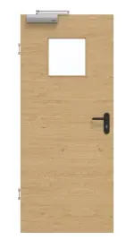 Frontansicht von GARANT Rauchschutztür Quer Authentic Asteiche CePaL mit Lichtausschnitt LA-8