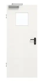 Frontansicht von GARANT Rauchschutztür Quer Authentic Bianco CePaL mit Lichtausschnitt LA-8