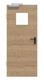 Frontansicht von GARANT Rauchschutztür Quer Authentic Risseiche CePaL mit Lichtausschnitt LA-8