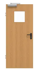 Frontansicht von GARANT Rauchschutztür Eiche Premium CePaL mit Lichtausschnitt LA-8