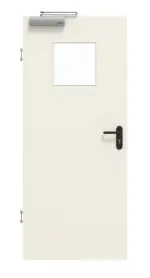 Frontansicht von GARANT Rauchschutztür Weißlack 9010 mit Lichtausschnitt LA-8