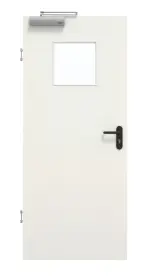 Frontansicht von GARANT Rauchschutztür Weiß Struktur Premium CePaL mit Lichtausschnitt LA-8