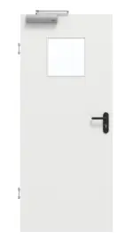 Frontansicht von GARANT Rauchschutztür Matt Weißlack 9016 G-TEC mit Lichtausschnitt LA-8