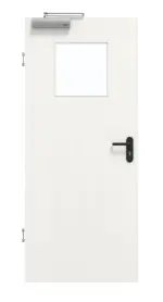Frontansicht von GARANT Rauchschutztür Authentic Bianco CePaL mit Lichtausschnitt LA-9
