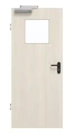 Frontansicht von GARANT Rauchschutztür Authentic Perl CePaL mit Lichtausschnitt LA-9