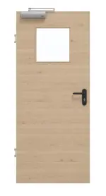 Frontansicht von GARANT Rauchschutztür Quer Authentic Achat CePaL mit Lichtausschnitt LA-9